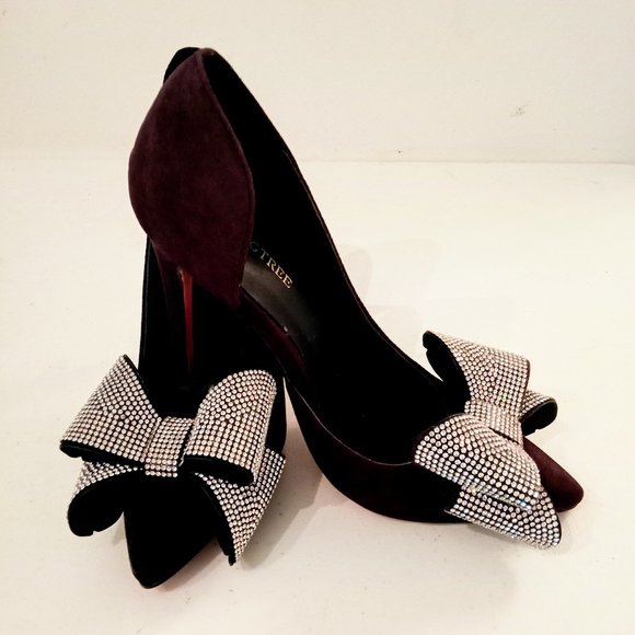 🎁 FREE GIFT IS INCLUDED 🎁 NEW 3D Rhinestones Bow High Heels Pointed Toe Shoes - Picture 11 of 13